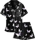 Girls & Womens Satin Pajamas Set, Silk Button-Down Sleepwear 2 Piece Nightwear, 3 Years - Women XXL