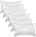 Elegant Comfort 6-Pack Cooling Viscose Satin Pillowcase Set with Hidden Zipper Closure, Silky Smooth for Best Hair and Skin Care-Beautiful Gift Box-6-Piece Satin Pillowcase Set, King, White