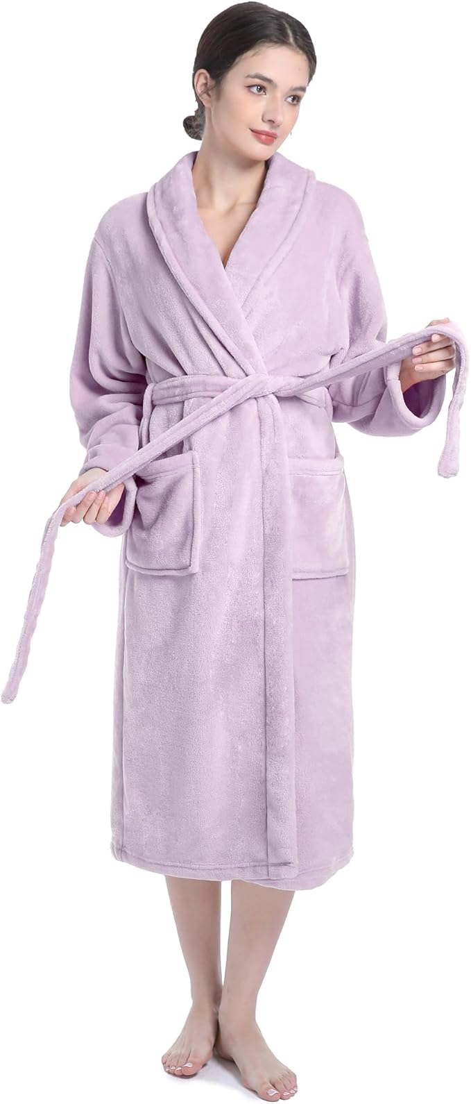 Plush Soft Robes for Women, Premium Fleece Womens Robe Cozy Warm Bathrobe
