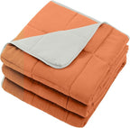 Weighted Blanket for Adults (12lbs, 60"x80" Queen Size) - Cooling and Breathable Heavy Blanket for 110-130lbs with Premium Glass Bead - Soft Thick Blanket for All-Season Sleeping Comfort - Orange