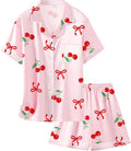 Girls & Womens Satin Pajamas Set, Silk Button-Down Sleepwear 2 Piece Nightwear, 3 Years - Women XXL