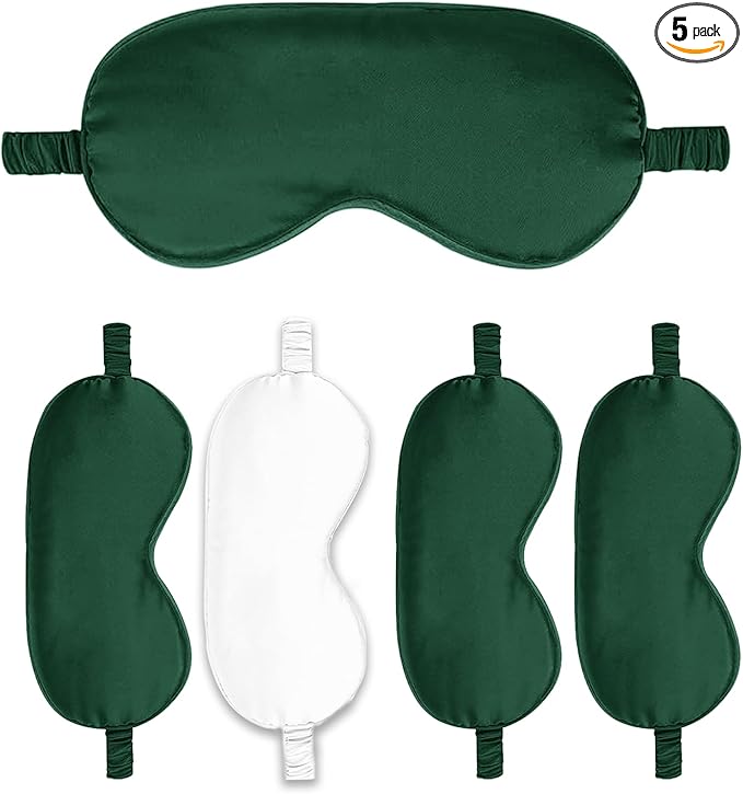 Sleep Masks 5PACK Silk Eyes Cover Satin Eye Mask Silky Blackout Soft Blindfold Sleeping Eyeshades Covers Bridesmaid Gifts