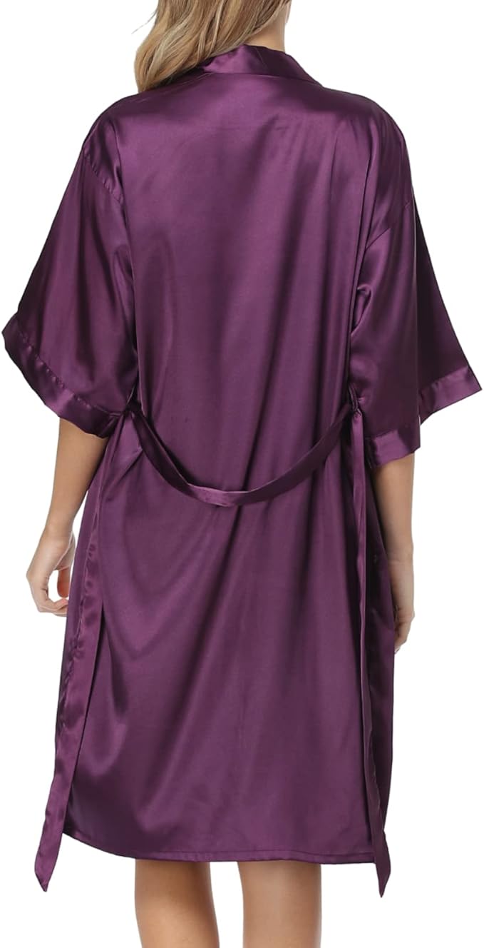 Women's Satin Robe Sets 2 Piece Nightgown Silk Pajama Sexy Floral Lingerie Lace Cami Sleepwear Night Robes