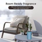 Waterless Essential Oil Diffuser, 7 Colors LED Light, Battery Powered Mini Scent Air Machine, Aromatherapy Mist Diffuser for Home Room Car Office，Black Aluminum Alloy (Blue)
