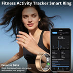 COLMI R02 smart Ring, a smart Ring for Women and Men, with a Charging case, Supports Heart Rate, Blood Oxygen, Sleep Health Monitoring, and Sports Tracking Ring, No Subscription Fee. (Rose Gold, 10#)