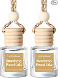 HoogaLife Car Air Freshener Diffuser 2 Pack Hanging Air Freshener Diffuser - Strawberry Pound Cake Fragrance Oil Air D iffuser for Car, 45+ days Long Lasting Fragrance Made in USA (S44)