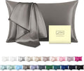 Natural Mulberry Silk Pillowcase for Hair and Skin Queen Size 20"X30" Pillow Case with Hidden Zipper Soft Breathable Smooth Cooling Silk Pillow Covers for Sleeping (Gray,Queen,1Pcs)