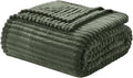 Nestl Green Throw Blanket for Couch - Cozy Warm Fuzzy Blankets for Women, Plush Small Fleece Throws for Girls - Olive Green, 50 x 60 Inches