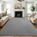 SHACOS Silky Soft Faux Rabbit Fur Area Rug 6'x9' Non Slip Washable Padded Throw Rugs Fluffy Cozy Indoor Modern Carpet for Living Room Bedroom Dining Room Kids Room Dorm Home Decor, Grey