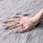 MIULEE Fluffy Rug Soft Shaggy Faux Fur Area Rug Luxury Plush Sheepskin Carpet for Bedroom Living Room Sofa Chair 2 x 3 Feet, Grey
