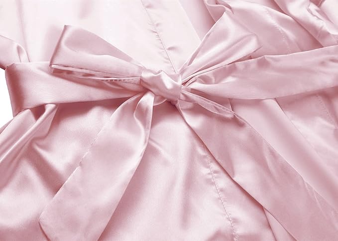 Women's Satin Short Robe Bridesmaid Bride Wedding Party Robes Silky Sleepwear Loungewear