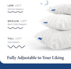 Cosy House Collection Luxury Rayon Derived from Bamboo Shredded Memory Foam Pillow - Adjustable & Removable Fill - Cool & Breathable Cover with Zipper for Side, Back, & Stomach Sleepers (King)