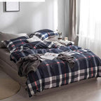 Luxlovery Navy Plaid Comforter Set Twin Men Boys Blue Tartan Bedding Comforter Set Twin Geometric Buffalo Checkered Blanket Quilts Soft Breathable Navy Grid Dorm Comforter for Women Men Adults