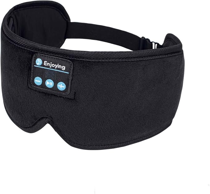Sleep Headphones, Update Wireless 3D Eye Mask with Ultra-Thin HD Stereo Speakers for Side Sleepers, Air Travel, Meditation and Relaxation Black