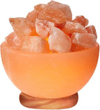 Himalayan Glow 1326 Natural Pink Salt Bowl Night Lamp with Crystal Salt Chunks