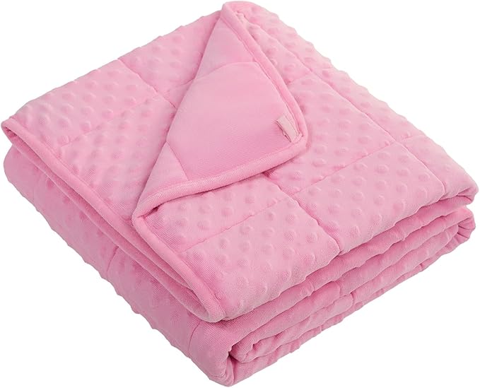 HOSUKKO Weighted Blanket - 3 lbs Pink Thciken Heavy Blanket - Small Size Breathable Comfortable Blanket(36 * 48 inches, 3 lbs)
