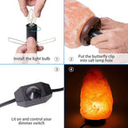 Salt Lamp Cord Replacement 2-Pack with Dimmer Switch 5 feet Lamp Cord and 8-Pack Halogen Salt Lamp Bulbs(15 Watts)