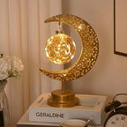 GUOCHENG Enchanted Lunar Lamp Moon Shaped Table Lamps, LED Crescent Night Light Magic Hanging Moon Lamp Decor, Home Bedroom Bedside Desktop Nightstand Decorative Gift(Ball)