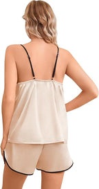 Girls & Women Silk Pajamas Set Satin Camisole Sleepwear 2 Piece Pjs, 3 Years - Women XXL
