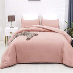 Cottonight Blush Pink Comforter Set California King Pink Bedding Set Cal King Solid Color Dusty Rose Quilts Blanket Breathable Soft Comforter Set