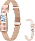 Smart Bracelet for Women,Fitness Tracker with Interchangeable Straps, Activity & Sleep Monitor with Heart Rate SpO2, Lightweight Waterproof Smart Wristband, Free App (Gold B)