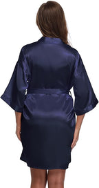Women's Satin Short Robe Bridesmaid Bride Wedding Party Robes Silky Sleepwear Loungewear