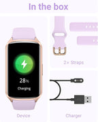 Amzhero Health Fitness Tracker with 24/7 Heart Rate, Blood Oxygen, Blood Pressure, Sleep Tracker, 5ATM Waterproof Activity Trackers with Step Tracker, Pedometer (S & L Bands Included)