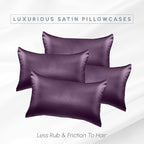 Elegant Comfort 4-Pack King Satin Pillowcase Set, Purple, 20" x 40"