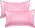 Elegant Comfort 2-Pack Cooling Viscose Satin Pillowcase Set with Hidden Zipper Closure, Silky Smooth for Best Hair and Skin Care-Beautiful Gift Box-2-Piece Satin Pillowcase Set, King, Light Pink