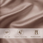 Vielit Satin Body Pillow Pillowcase 1pc,Silky Body Pillow Cover Similar to Silk Pillow Cases Soft Body Pillow Case 20x54 & Envelope Closure,Gift for Women Men Light Brown & 1 Satin Scunchie
