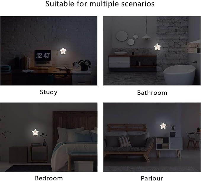 susiyo Plug in Night Light Peach and Flowers Cute Star Shape Nightlight for Bedroom Hallway Stairs