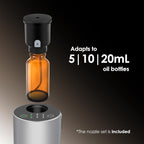 Waterless Essential Oil Diffuser, Battery Powered Mini Scent Air Machine, Aromatherapy Mist Diffuser for Home Room Car Office (Silver Aluminum Alloy)