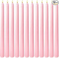 12 Pack 10 inch Pink Taper Candles, Unscented Dripless Candlestick Bulk for Home Dinner Wedding Romantic, Long-Lasting Burn Time of 7-8 Hours