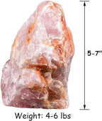 JIC Gem 4-6 lbs Rose Quartz Crystals Lamp, Natural Crystal Night Light Lamp Hand Carved Pink Table Lamp Home Decoration 5-7"