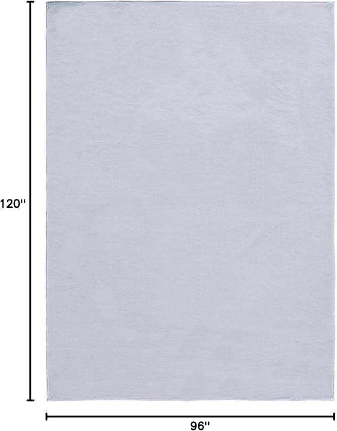 SAFAVIEH Washable Rug Faux Rabbit Fur Shag Collection - 8' x 10', Silver, Slip Resistant & Easy Cleaning, Ideal for Living Room, Bedroom, Dining Space (FRF976G)