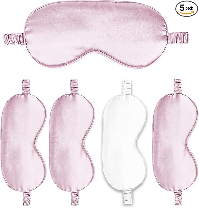 Sleep Masks 5PACK Silk Eyes Cover Satin Eye Mask Silky Blackout Soft Blindfold Sleeping Eyeshades Covers Bridesmaid Gifts