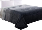 Elegant Comfort Luxury Velvety Feel Blanket, All-Season Lightweight Blanket, Ultra Plush, Soft, Cozy-Fuzzy Flannel Fleece for Couch, Sofa, Bed, Travel, Ombre Design, Full/Queen, Gray