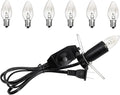 1 Pack Salt Lamp Cord Replacement with Dimmer Switch 5 feet Lamp Cord and 6-Pack Halogen Salt Lamp Bulbs(15 Watts)