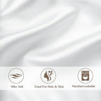 Vielit King Satin Pillowcase for Hair 2pc,Similar to Silk Pillow Cases,Easier Care Than Silk Pillowcase Gifts for Women Men,White,20x36 & Envelope Closure and 2 Satin Scrunchies