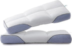 Glaciman Shredded Memory Foam Pillow for Side & Back Sleepers - Firm Ergonomic Pillow for Neck Pain Relief - Machine Washable, Breathable Cooling Mesh Gusset, King (15"x33"x4"), Pack of 2