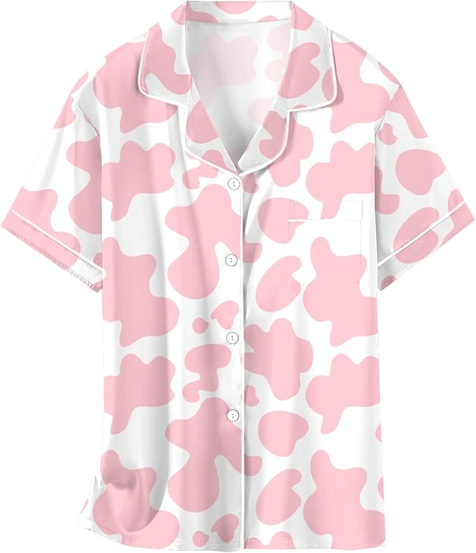 Girls & Womens Satin Pajamas Set, Silk Button-Down Sleepwear 2 Piece Nightwear, 3 Years - Women XXL