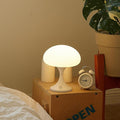 MAGCHARM Mushroom Lamp, 5W LED Cordless Rechargeable Table Lamp with Glass Shade, Small Retro Dimmable Touch Light with 3 Color Temps, Aesthetic Mid Century Bedside Light for Bedroom Ambient, White