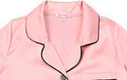 QPANCY Kids Satin Pajamas Sets Baby Boy Girl Button-Down Silk Sleepwear 2 Piece Short Sleeve Loungewear Clothes Set