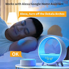 Dekala Arches Gradual Sunrise Alarm Clock with Wireless Charging, Sunset White Noise Sound Machine Loud Sunsire Alarm Clock for Heavy Sleepers Smart Ambient Lamp Sunrise App/Touch Control 2.4G WiFi