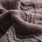 BOURINA Brown Throw Blanket 50x60 Inches Throw Textured Solid Soft Sofa Couch Decorative Knit Blanket