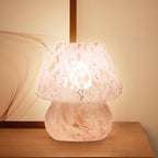 Dawnwake Mushroom Lamp Table Lamp for Bedroom,Small Desk Bedside Lamps for Living Room,Mushroom Decor Cute Mini Modern Mid Century Lamps for Night Stands,Aesthetic Home Living Room Decor(Blush Pink)
