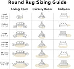 OLANLY Ivory Round Rugs for Bedroom - Machine Washable, 4 ft Circle Area Rugs for Living Room, Soft and Fluffy Shaggy Carpet for Teen Girls and Boys, Nursery Rooms, Dorms, Home Decor Aesthetic