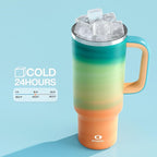 40 oz Tumbler with Handle and Straw: Stainless Steel Insulated Tumbler Keeps Cold for 24 Hours, Leakproof Travel Cup Fits in Cup Holder and BPA-Free, Avenue