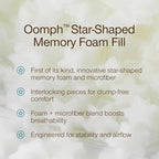 Coop Home Goods Extra Oomph Star-Shaped Pillow Fill, Extra Fill Memory Foam & Microfiber Filler for Adjustable Pillows, Cushions & Crafts, Pillow Stuffing, CertiPUR-US & GREENGUARD Gold Certified