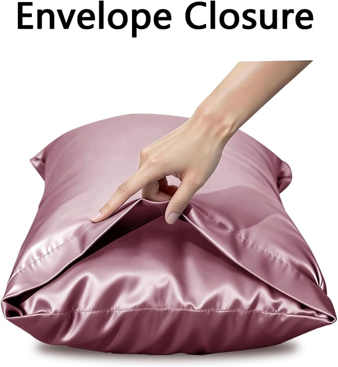 Vielit Satin Body Pillow Pillowcase 1pc,Silky Body Pillow Cover Similar to Silk Pillow Cases Soft Body Pillow Case 20x54 & Envelope Closure,Gift for Women Men Dusty Rose & 1 Satin Scunchie